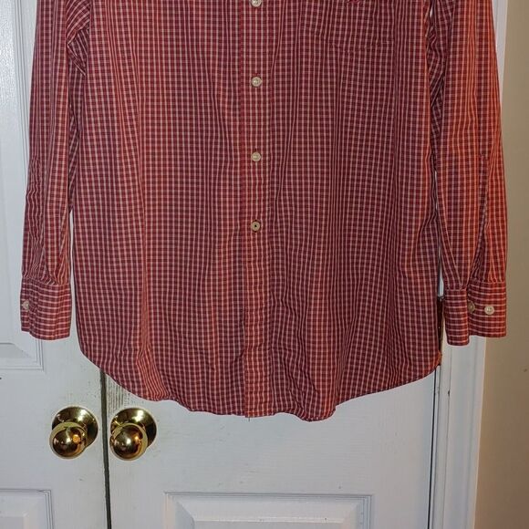 Nautica Vintage red gingham  long sleeve button down dress shirt Sz XXL - Picture 2 of 5
